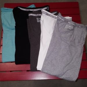 Final price - BOGO blue & white Pact organic tees